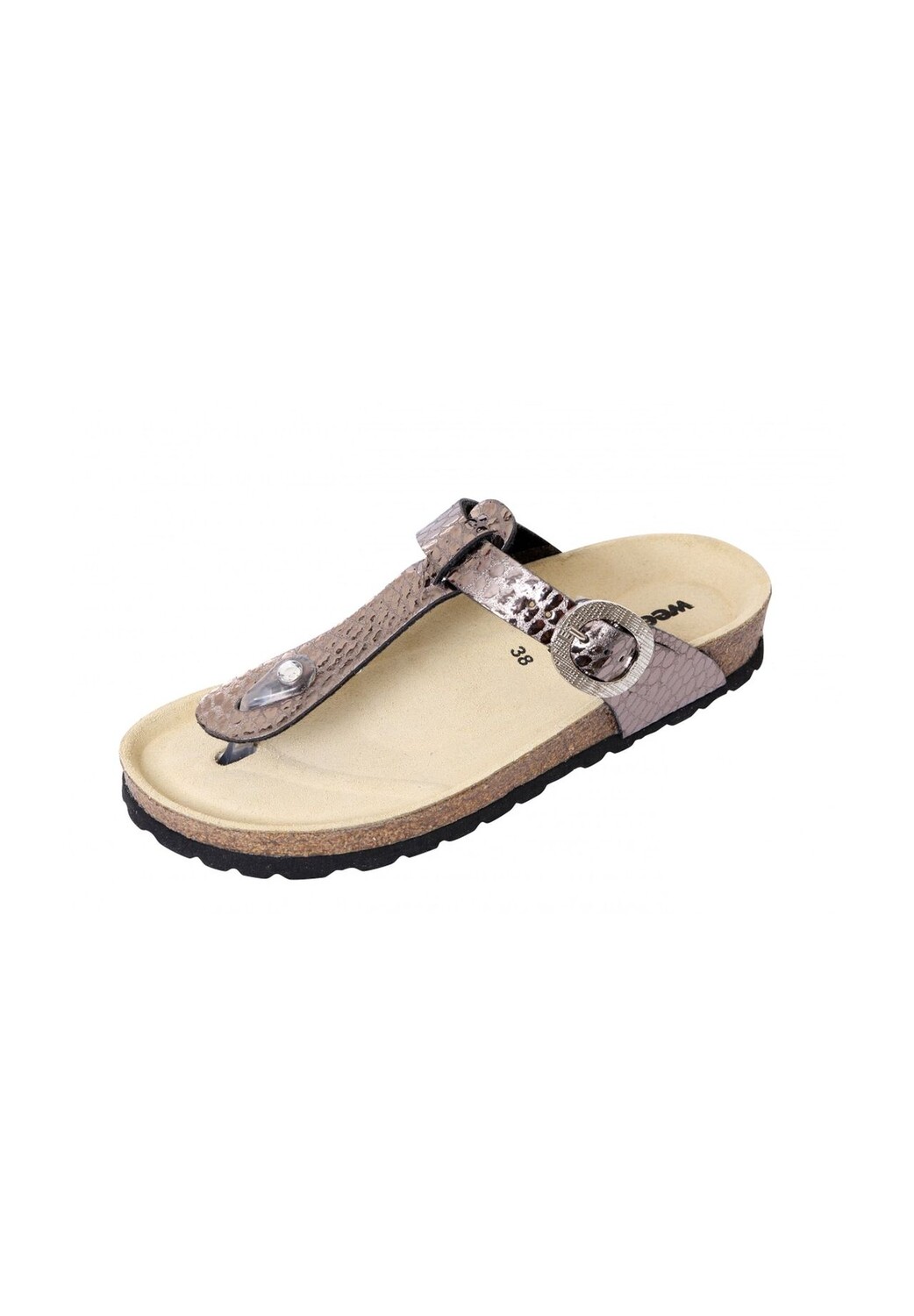Мюли-стринги Schuhmode Weeger, цвет Silbermet