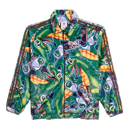

Куртка adidas originals x Kerwin Frost Crossover Cartoon Full Print lapel Jacket Green H66306