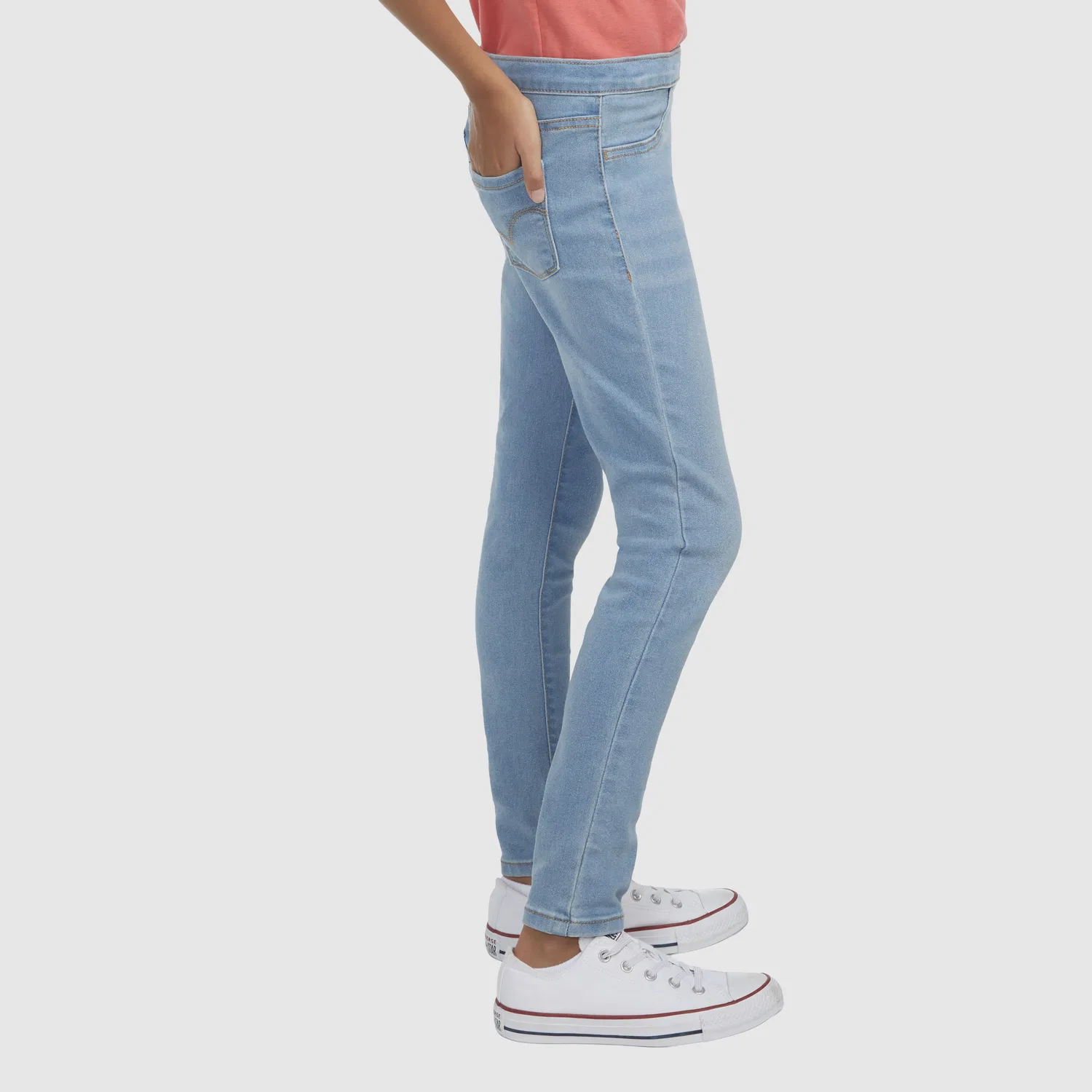 Джеггинсы на резинке для девочек 7-16 лет Levi's, Medium Wash — фото 3