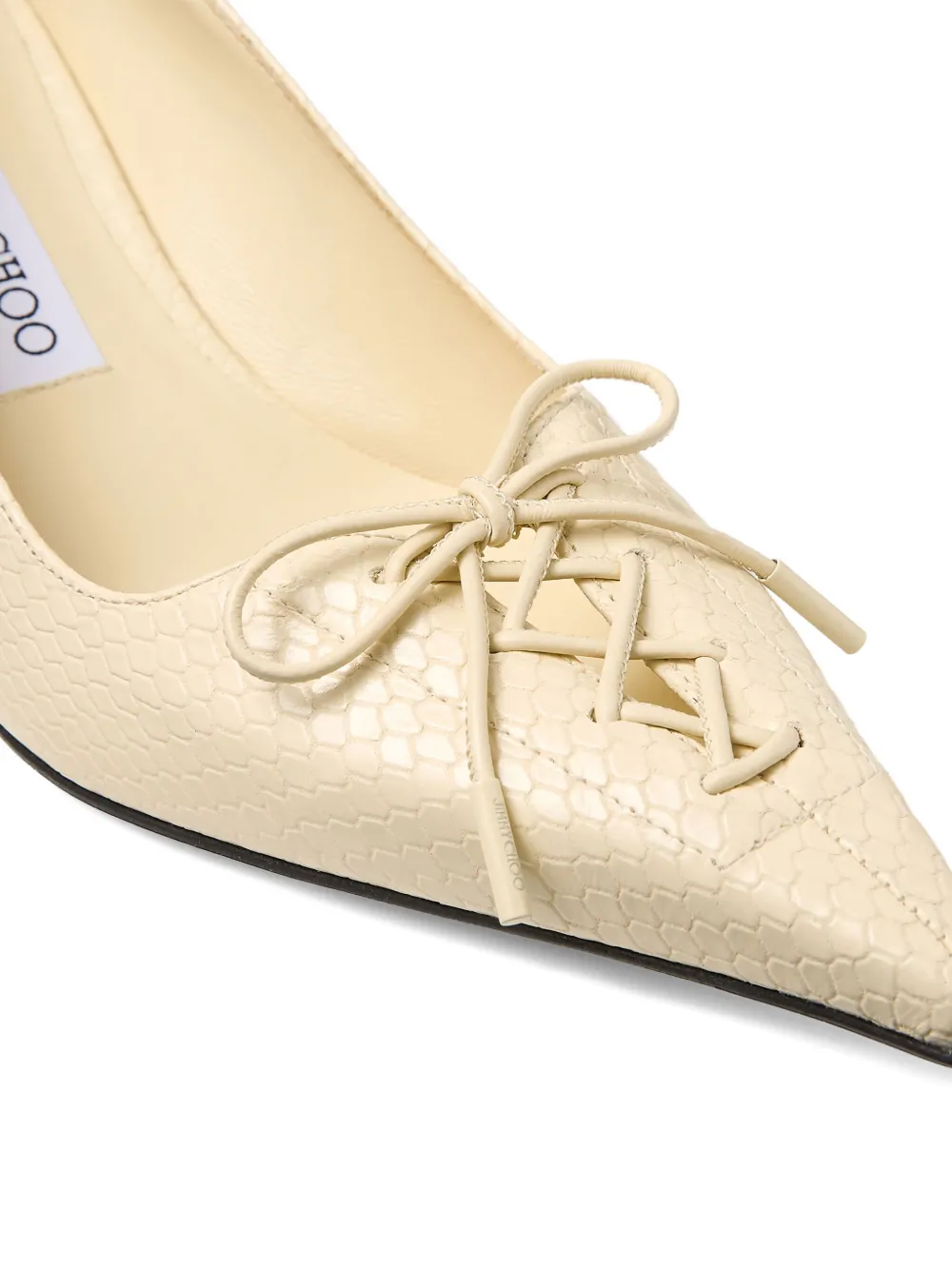 Туфли Scarlett 50 мм со шнуровкой и острым носком JIMMY CHOO, нейтральный — фото 4