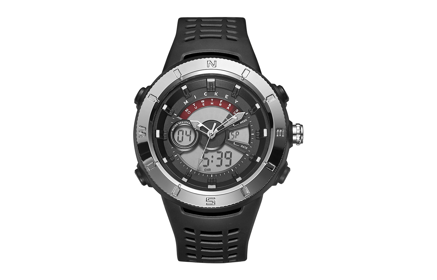 

Disney Часы Quartz Movement Silicone Strap Watch Men's Watch Gray Dial