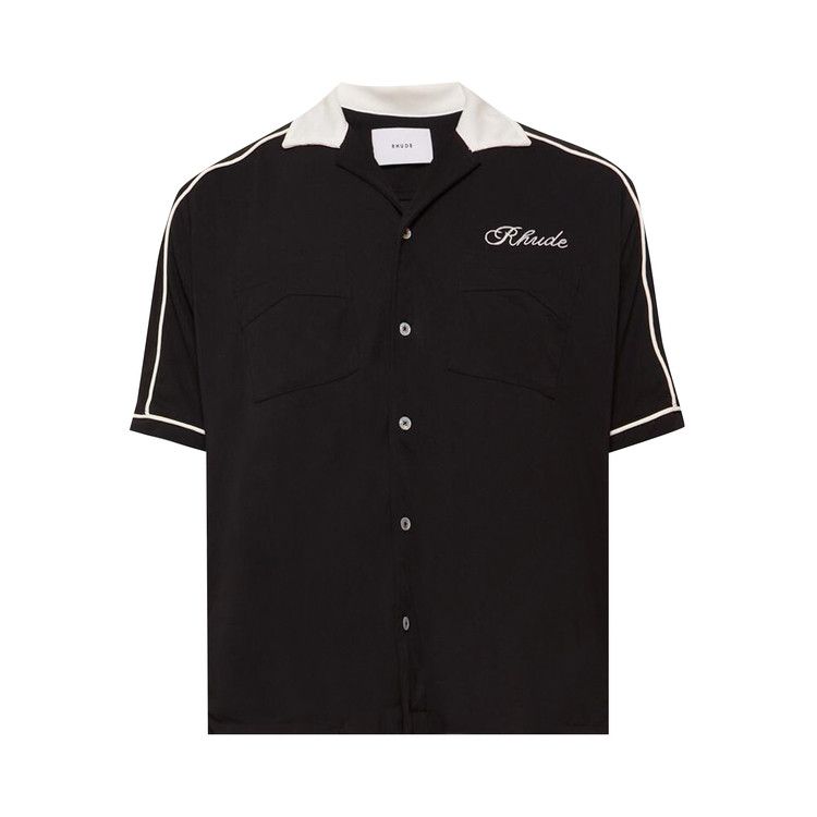 

Рубашка Rhude Oxford Cocktail Club Bowling Shirt, Black/White
