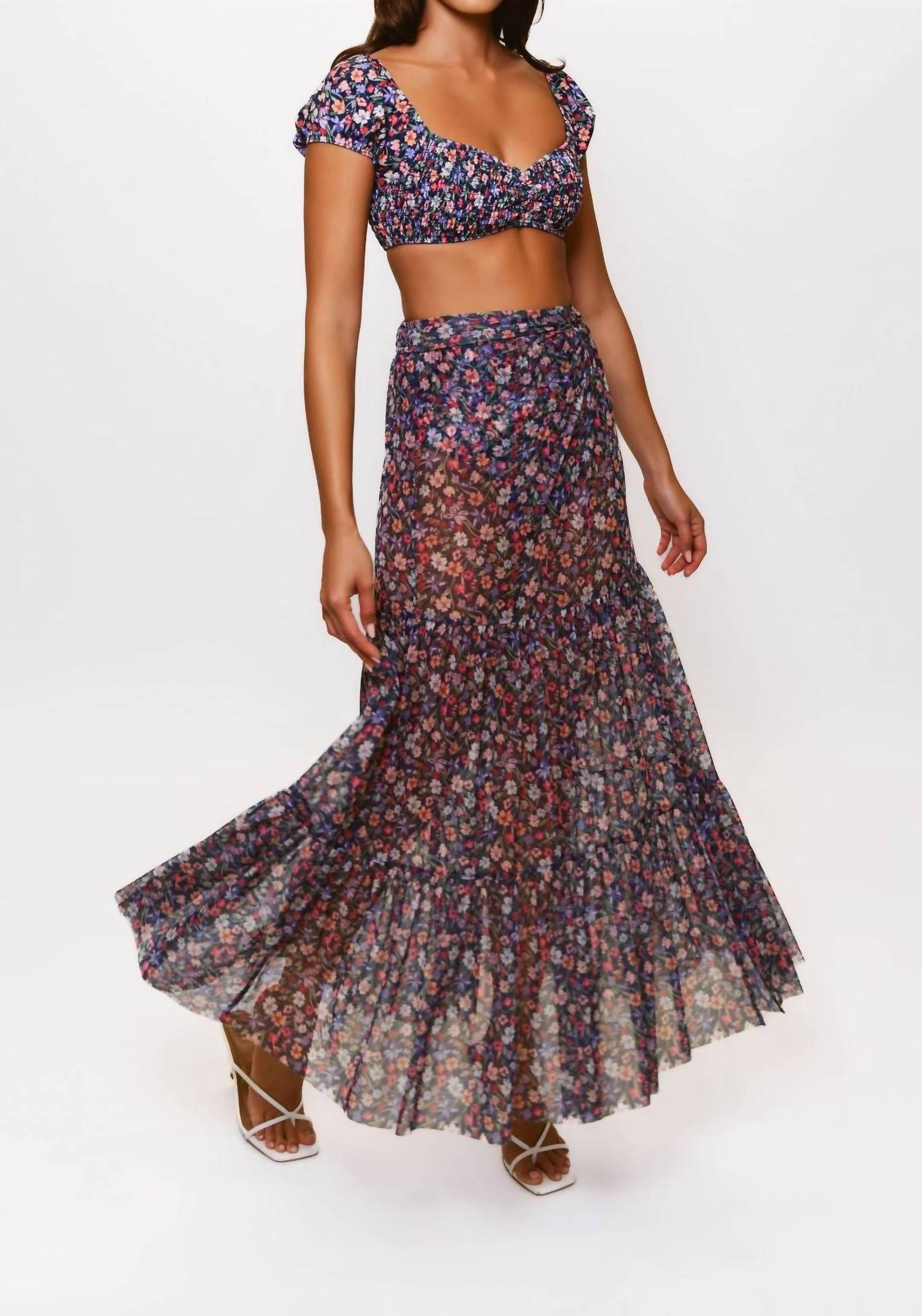 

Суви Юбка-парео в синем тропическом саду Hutch