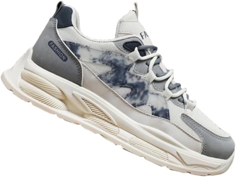 

Мужские повседневные спортивные кроссовки, дышащая сетчатая поверхность, с толстой подошвой и шнуровкой Hoalox, белый