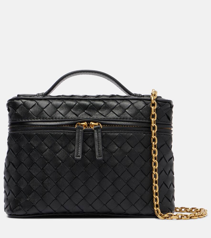 

Сумка через плечо из кожи intrecciato Bottega Veneta, Black M Brass