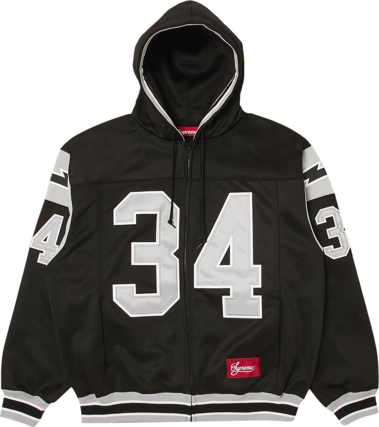 

Толстовка Supreme Football Zip Up Hooded 'Black', черный