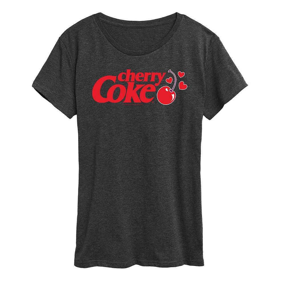 

Женская футболка с рисунком Cherry Coke Heart Cherry Licensed Character, цвет Heather Charcoal