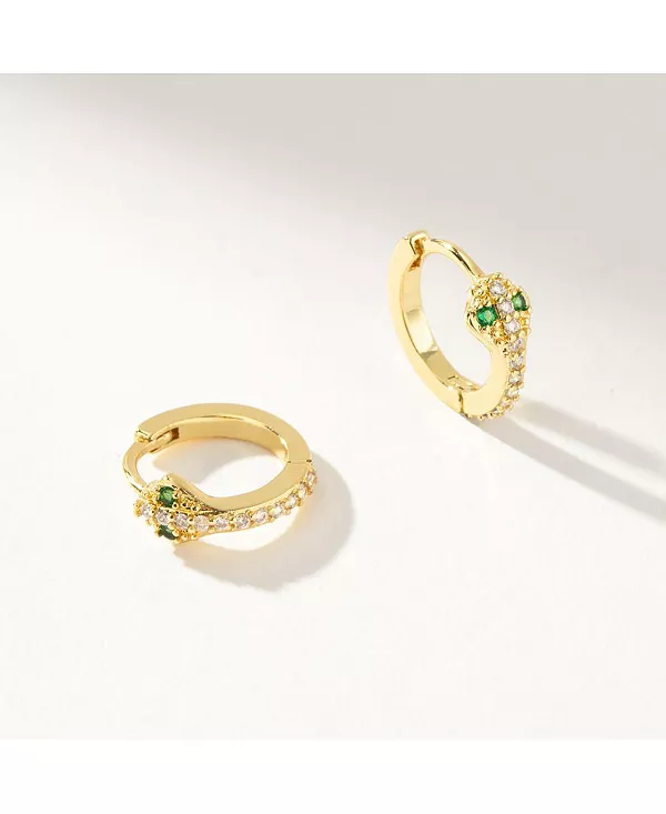 

Серьги-Хагги в форме змеи, покрытые 14-каратным золотом, 0,5 дюйма Uncommon James, gold