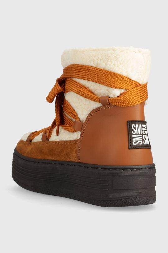 Зимние ботинки женские Steve Madden Haddy из замши и натуральной кожи, коричневый/экрю — фото 3