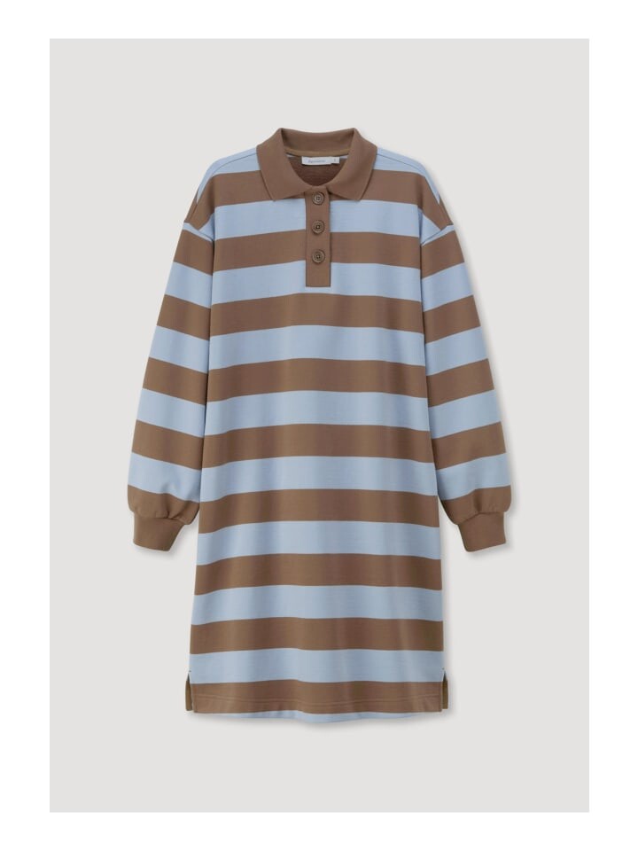 

Длинное платье Hessnatur Sweat Streifen Relaxed aus reiner Bio Baumwolle, кэмел