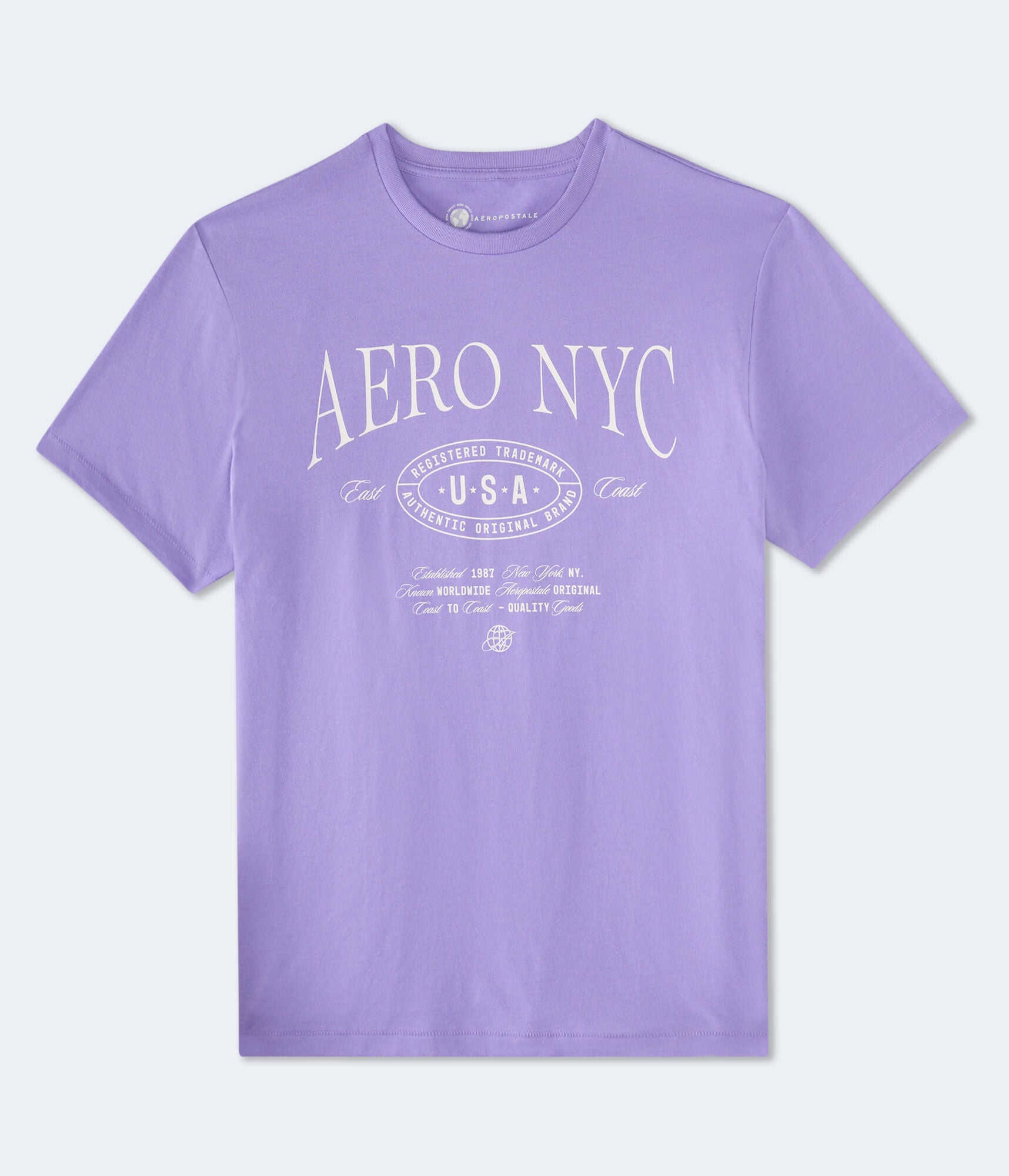 

Футболка Aeropostale Nyc Oval Graphic, цвет purple red 569
