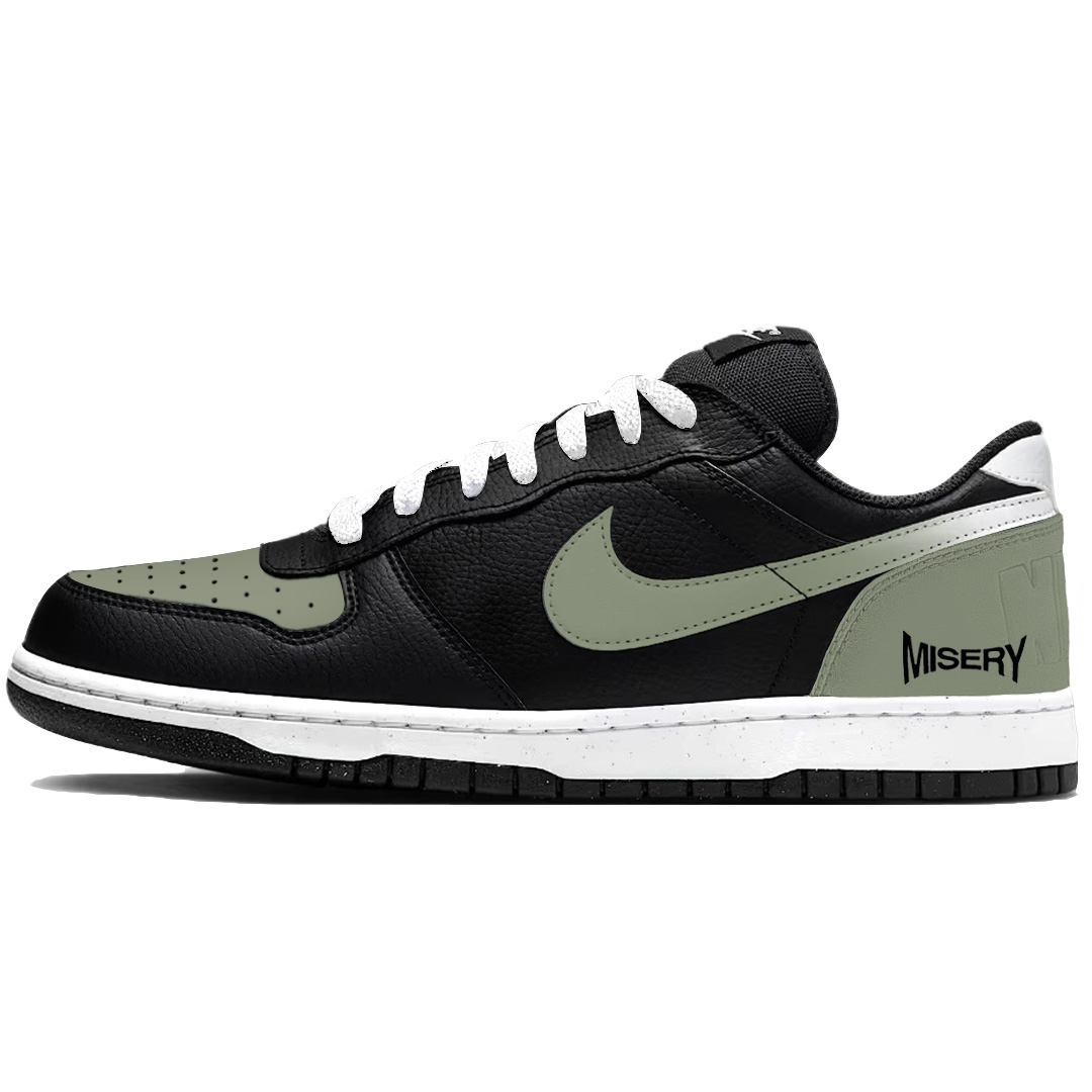 

Nike Большие зеленые износостойкие дышащие низкие скейтборд кроссовки мужские black green