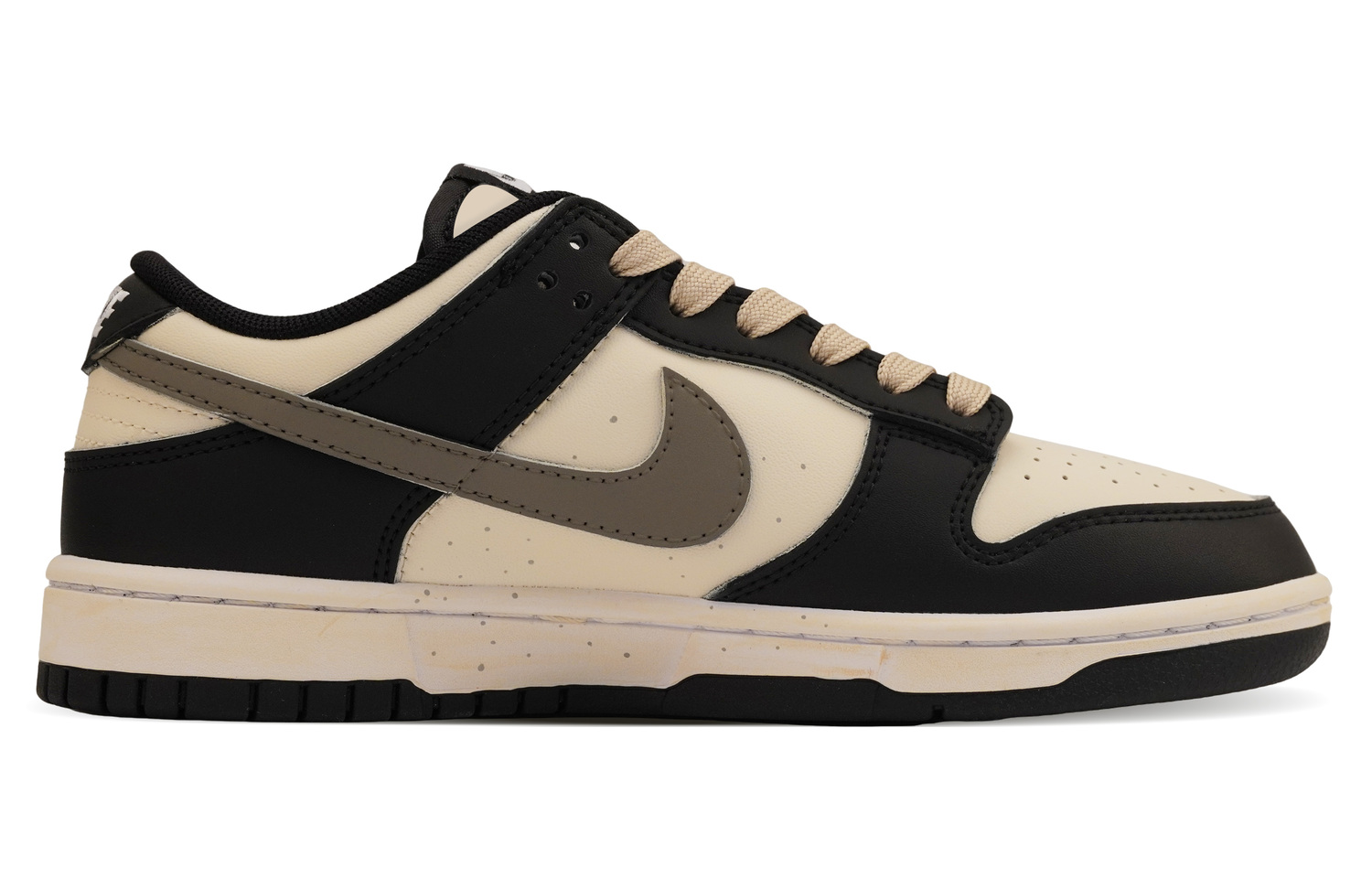 Nike Dunk Противоскользящие Износостойкие Низкие Детские Скейтбординговые Кроссовки Черный Бежевый Подростковые — фото 3