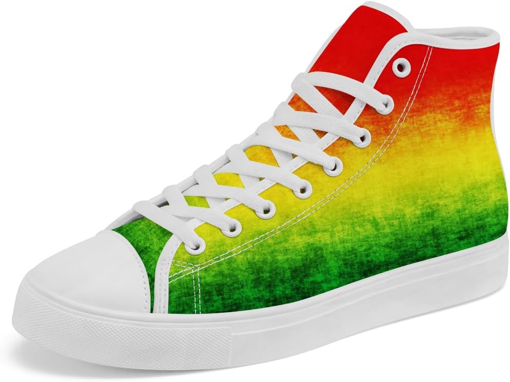 

Высокие кеды Rasta из ткани для мужчин и женщин, ямайские высокие кроссовки на шнуровке, повседневная обувь, подарок для папы и мамы Chebing, 626 Multicolor