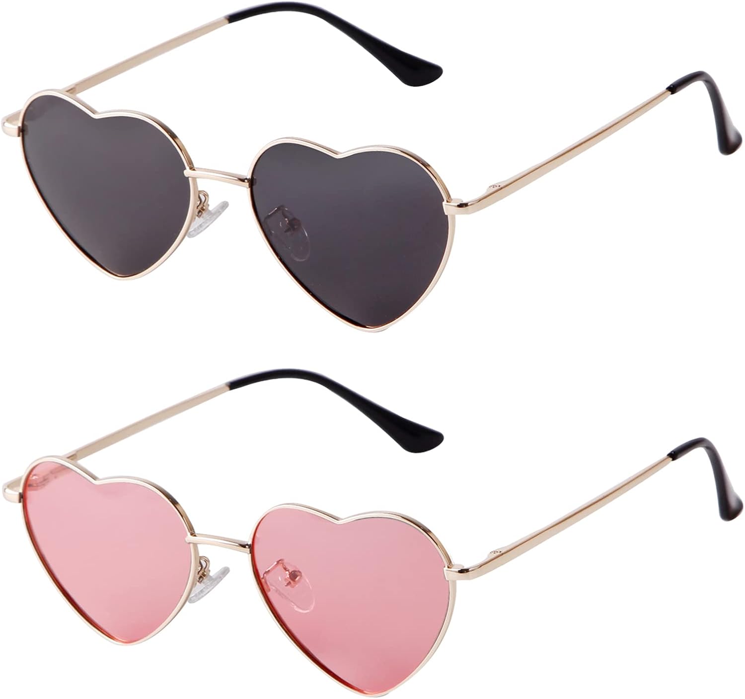 

Солнцезащитные очки SORVINO в форме сердца, винтажный стиль, металлическая оправа, милый и очаровательный дизайн, поляризованные, розовые, идеально подходят для фестивалей и вечеринок, Gold/Pink