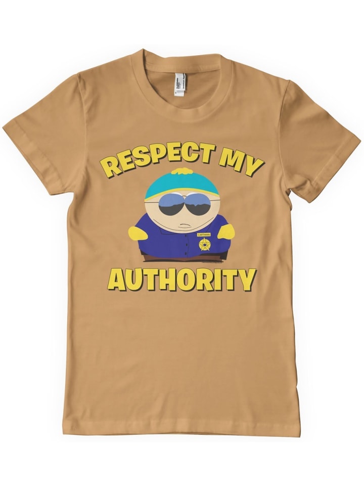 

South Park Футболка "Respect My Authority T-Shirt" золотого цвета, Золотой, South Park Футболка "Respect My Authority T-Shirt" золотого цвета