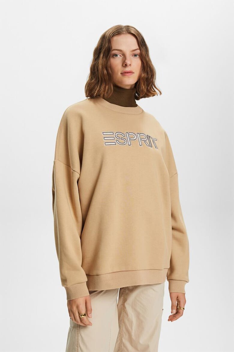 

Толстовка свободного кроя с вышитым логотипом Esprit, коричневый