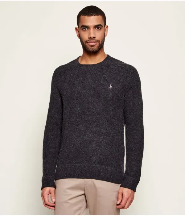 Шерстяной свитер regular fit Polo Ralph Lauren, графитовый