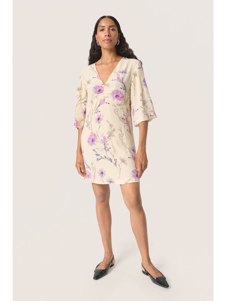 

Платье SLNaoma, свободного кроя, с цветочным принтом Whitecap Grey Soaked in Luxury