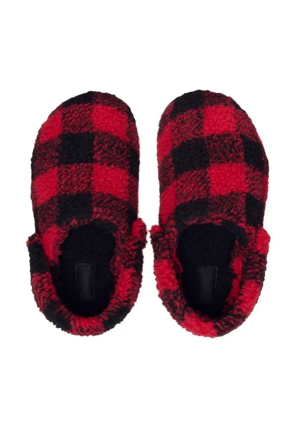 Классические тапочки cozzy в клетку "буффало" для малышей Crocs, Varsity Red Black — фото 3