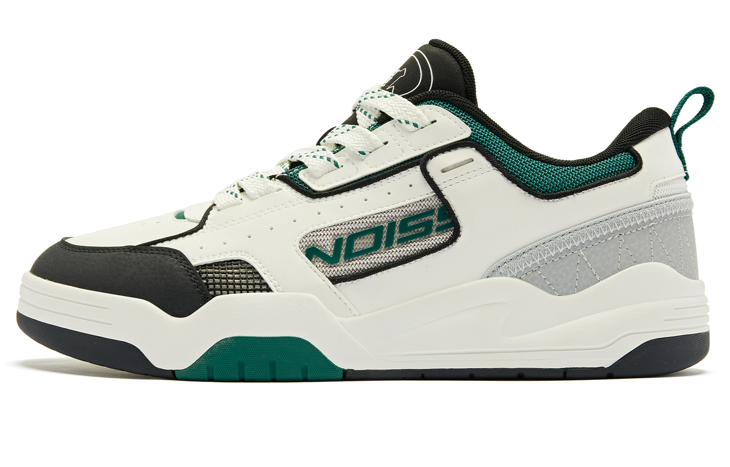 

Антискользящие износостойкие низкие скейтерские кеды мужские цвета слоновой кости и клеверно-зеленого QIAODAN