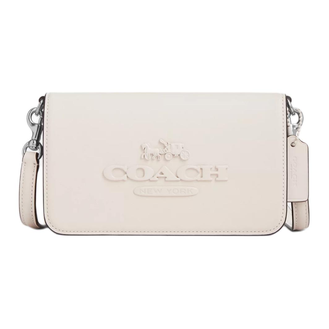 

COACH Женская сумка через плечо из телячьей кожи с серебряным кольцом