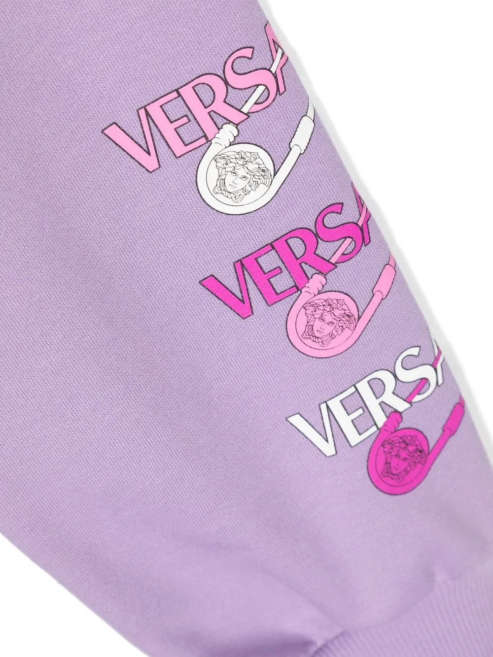 Спортивные брюки с принтом Medusa Safety Pin Versace Kids, фиолетовый — фото 3