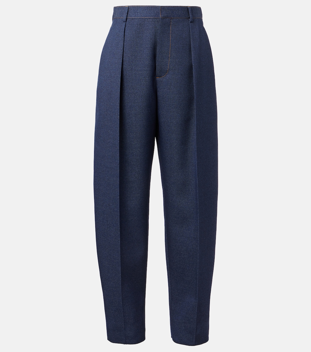 

Шерстяные укороченные брюки Drill Bottega Veneta, Dark Indigo