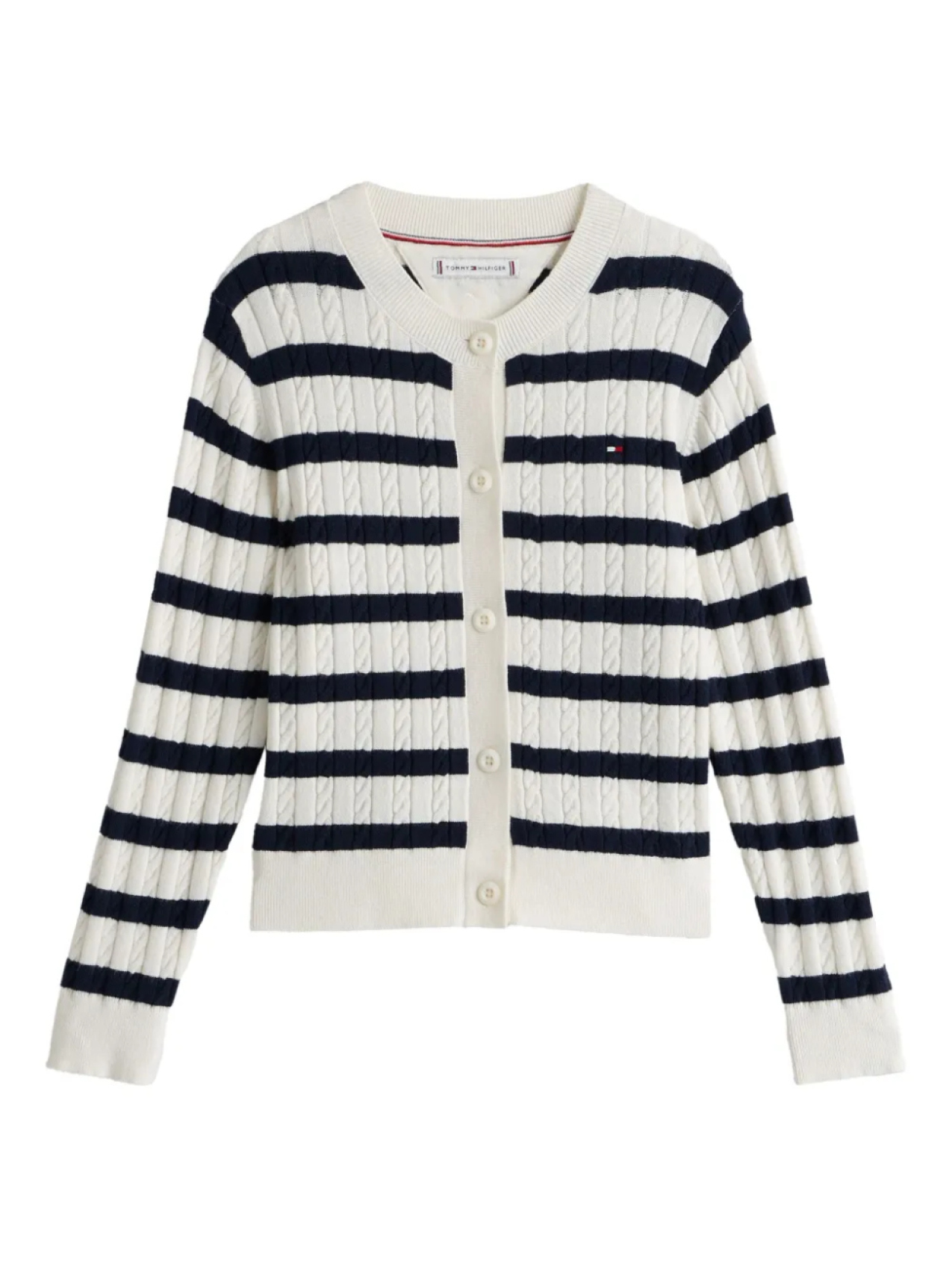 

Полосатый кардиган Tommy Hilfiger Junior, белый