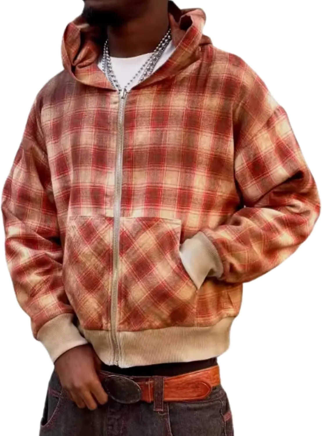 

Футболка с принтом Fall Baggy Sweatshirts Y2k Plaid Zip Up Graphic Hoodie Men Oversized Emo Grunge 2000s HOHOPEACH