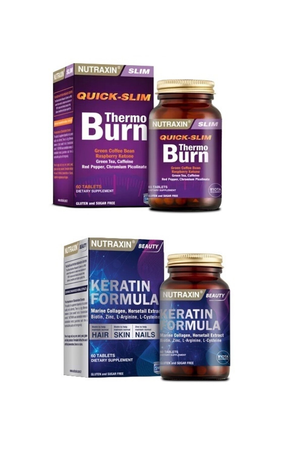

Nutraxin Ouick-slim Thermo Burn 60 Tablet + Keratin Formula 60 Tablet