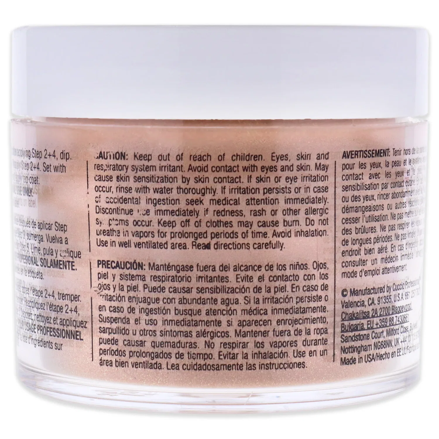 Система для окрашивания ногтей Pro Powder Polish Nail Colour Dip System - Rose Gold Slippers от Cuccio Colour для женщин - 1,6 унции (47 г) пудры для ногтей — фото 2