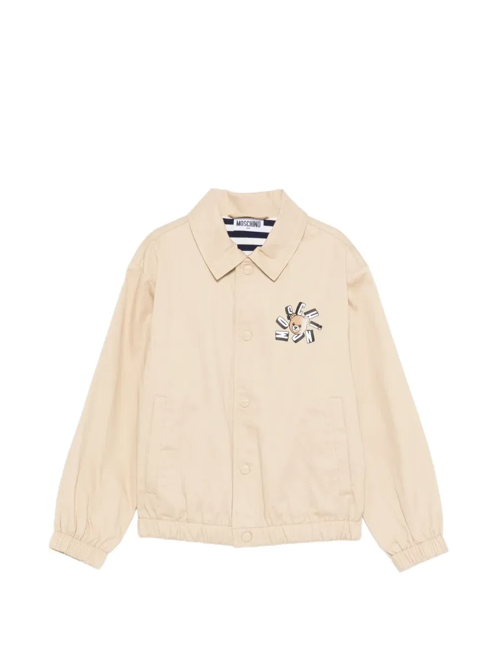 Бомбер с логотипом Moschino Kids, бежевый