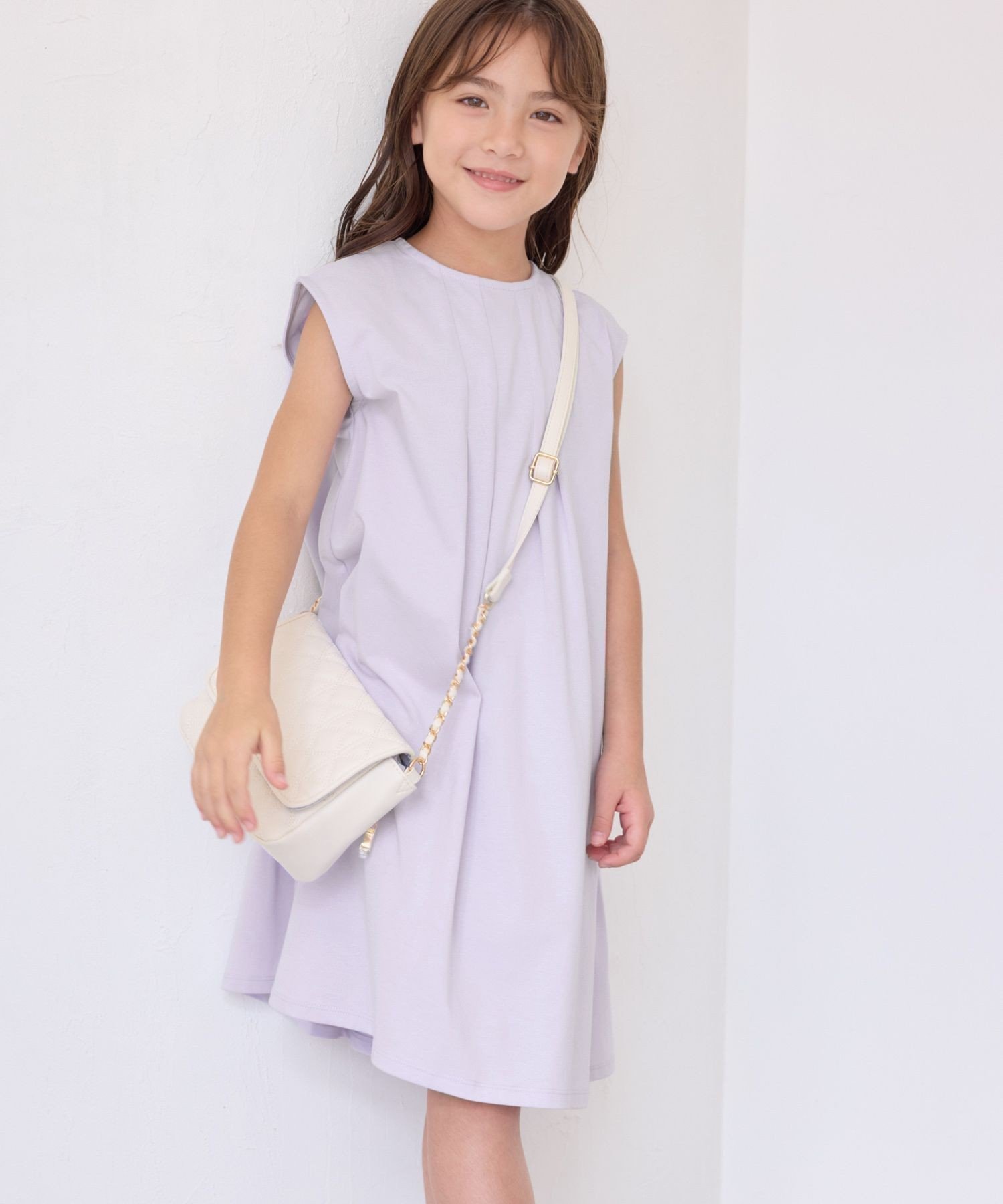 Платье без рукавов с защипами спереди ROPE' PICNIC KIDS, Lavender (53)