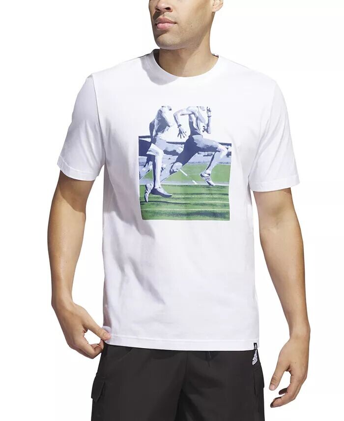 

Мужская футболка с графическим рисунком Photo Finish adidas, белый
