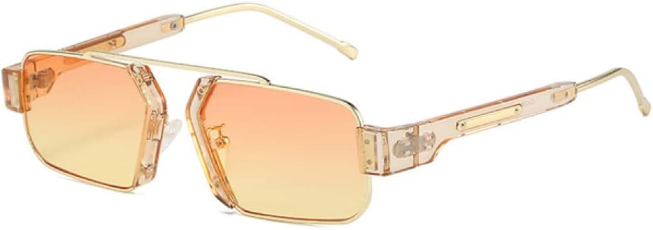 

Ретро-солнцезащитные очки с яркими линзами для женщин, прозрачные линзы с градиентом цвета "океан", защита от УФ-излучения UV400, мужские солнцезащитные очки фиолетового и розового цвета LANGSER, Orange Yellow