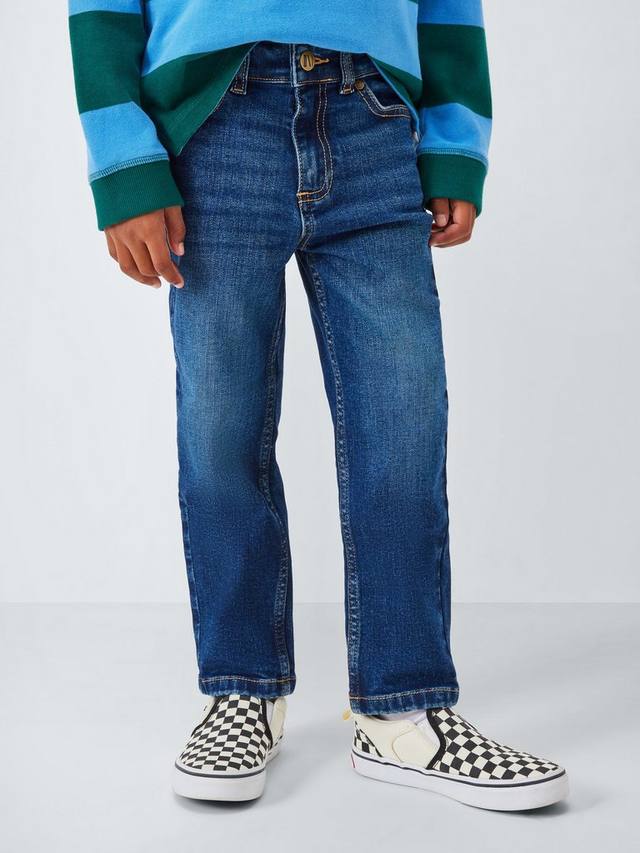 

Прямые джинсы для мальчиков средней посадки John Lewis, Blue Mid Wash