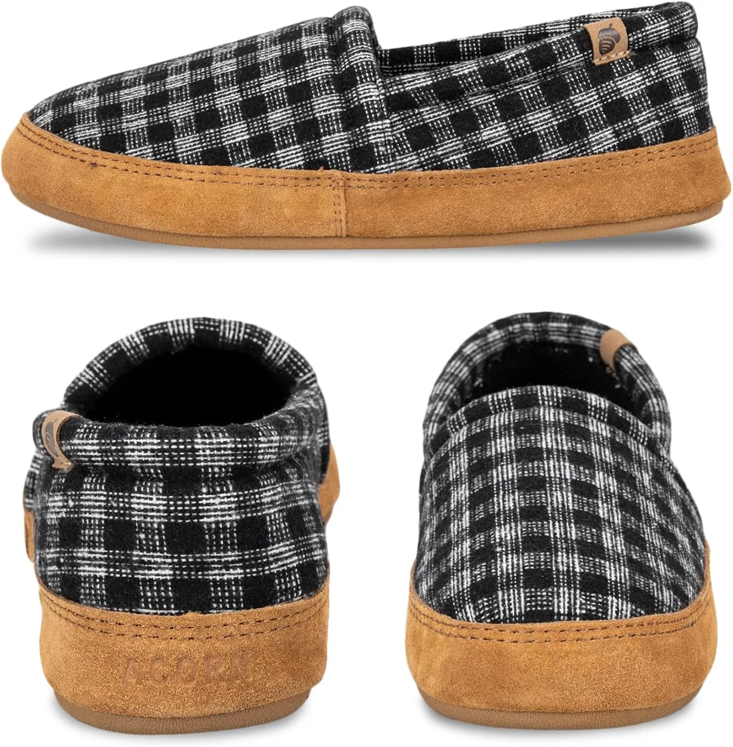 Мужские мокасины Acorn, Black Plaid — фото 4