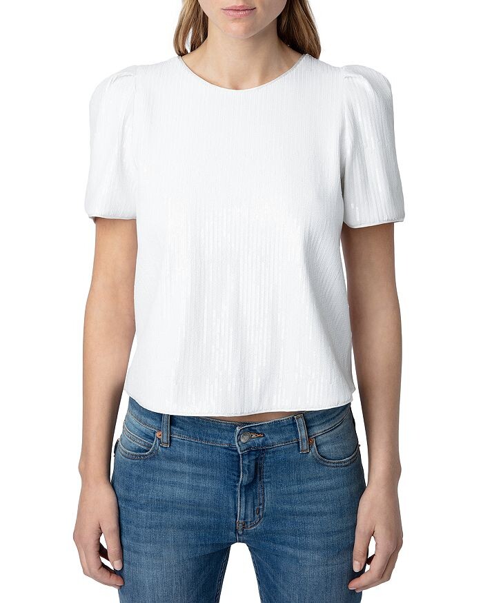 

Топ с пайетками Zadig & Voltaire Tchao, белый