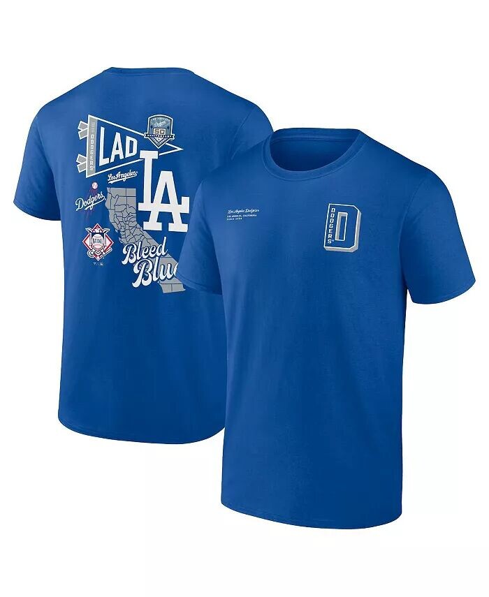 

Мужская футболка Royal Los Angeles Dodgers с разделенной зоной Fanatics, синий