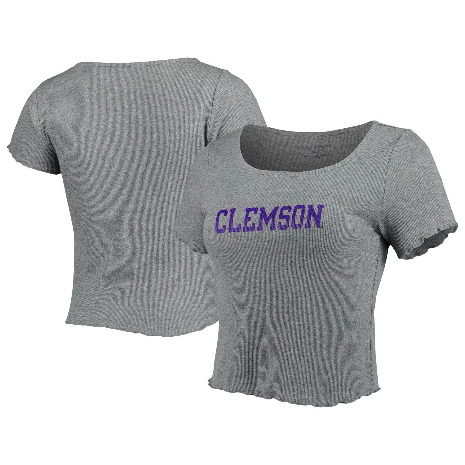 

Женская серая футболка Clemson Tigers Baby в рубчик с отделкой салатового края, Серый, Женская серая футболка Clemson Tigers Baby в рубчик с отделкой салатового края
