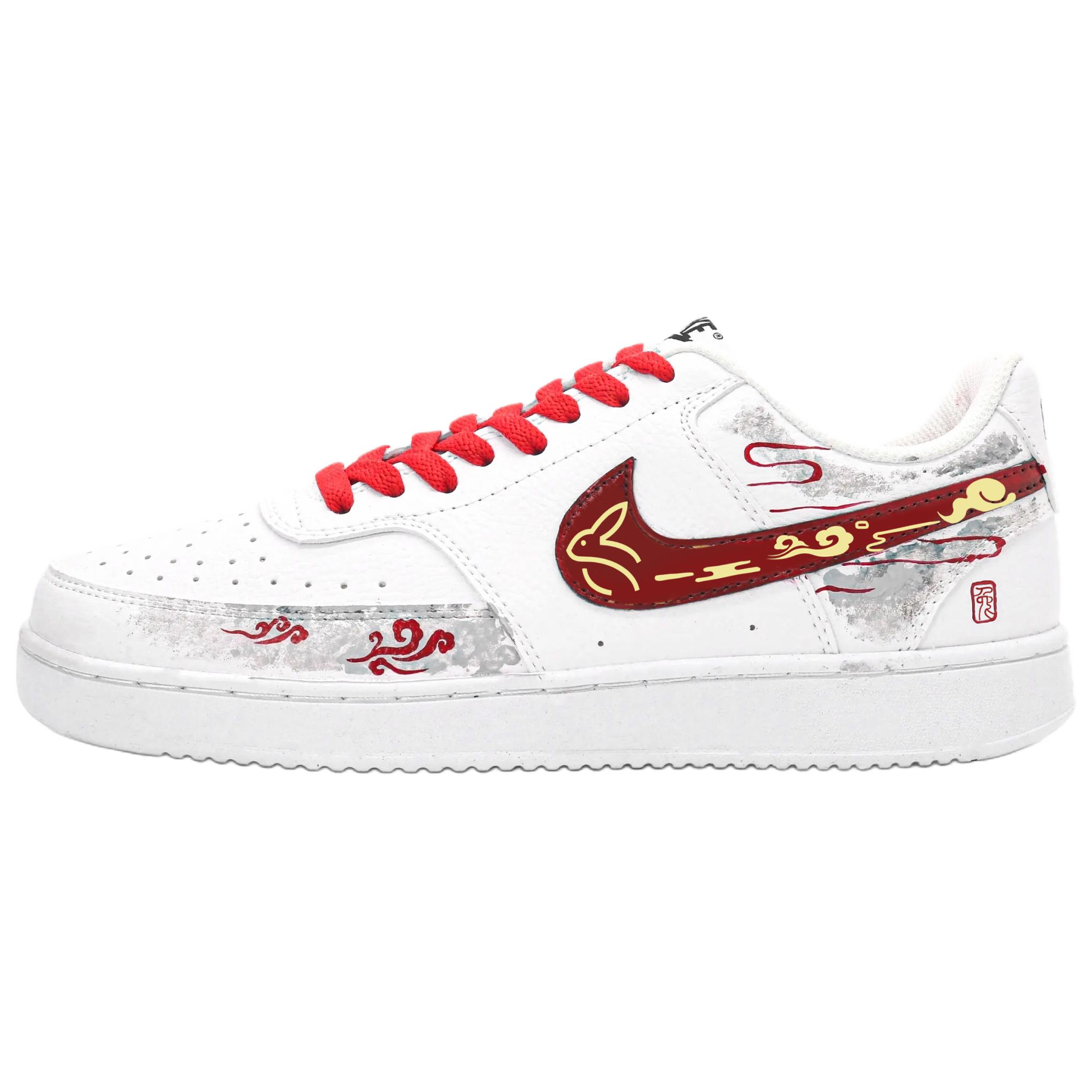 

Nike Кроссовки для скейтборда Court Vision 1 Serpent Rabbit Chasing Cloud легкие и дышащие низкие мужские красный белый