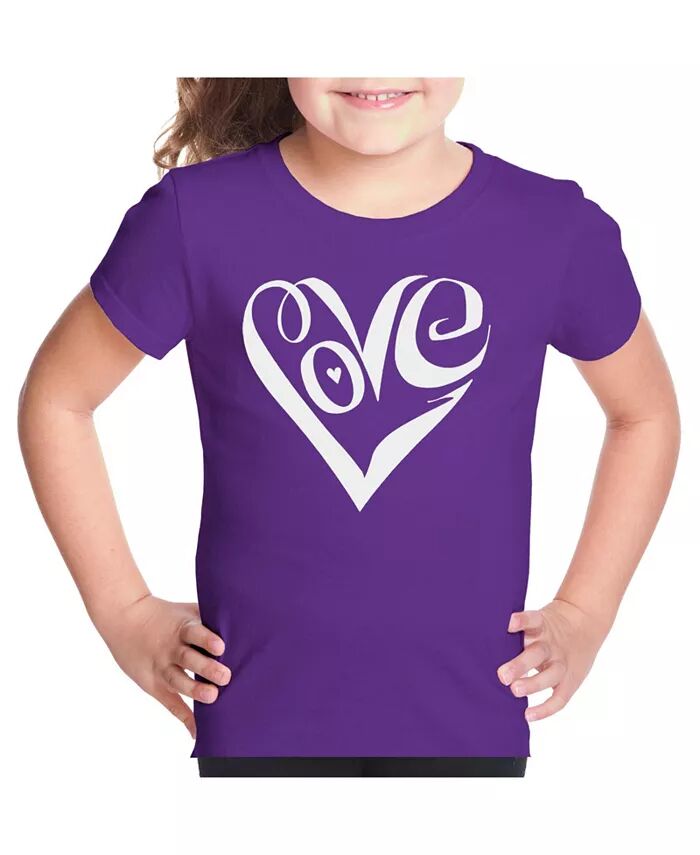 

Футболка Big Girl's Word Art - Script Love Heart LA Pop Art, фиолетовый