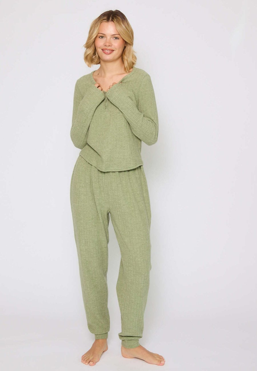 

Пижамный комплект Loungeable HENELY BRUSHED RIB LONG SLEEVE SET, Khaki