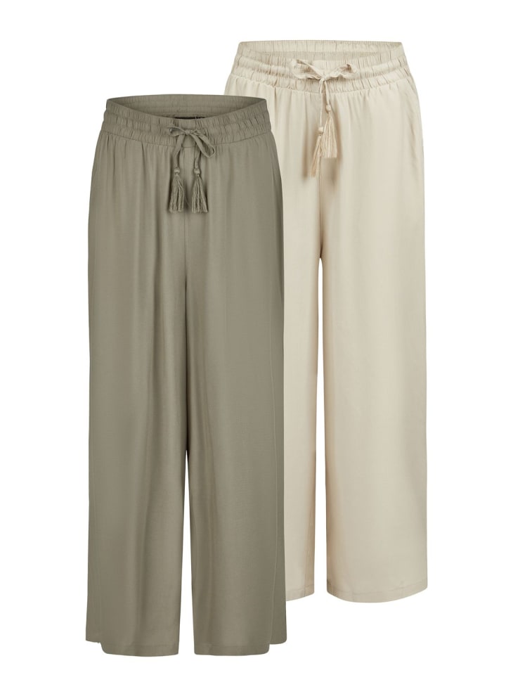 

DENIMFY Тканевые брюки/чиносы DFKate, комплект из 2 штук, удобные/свободные, разноцветные