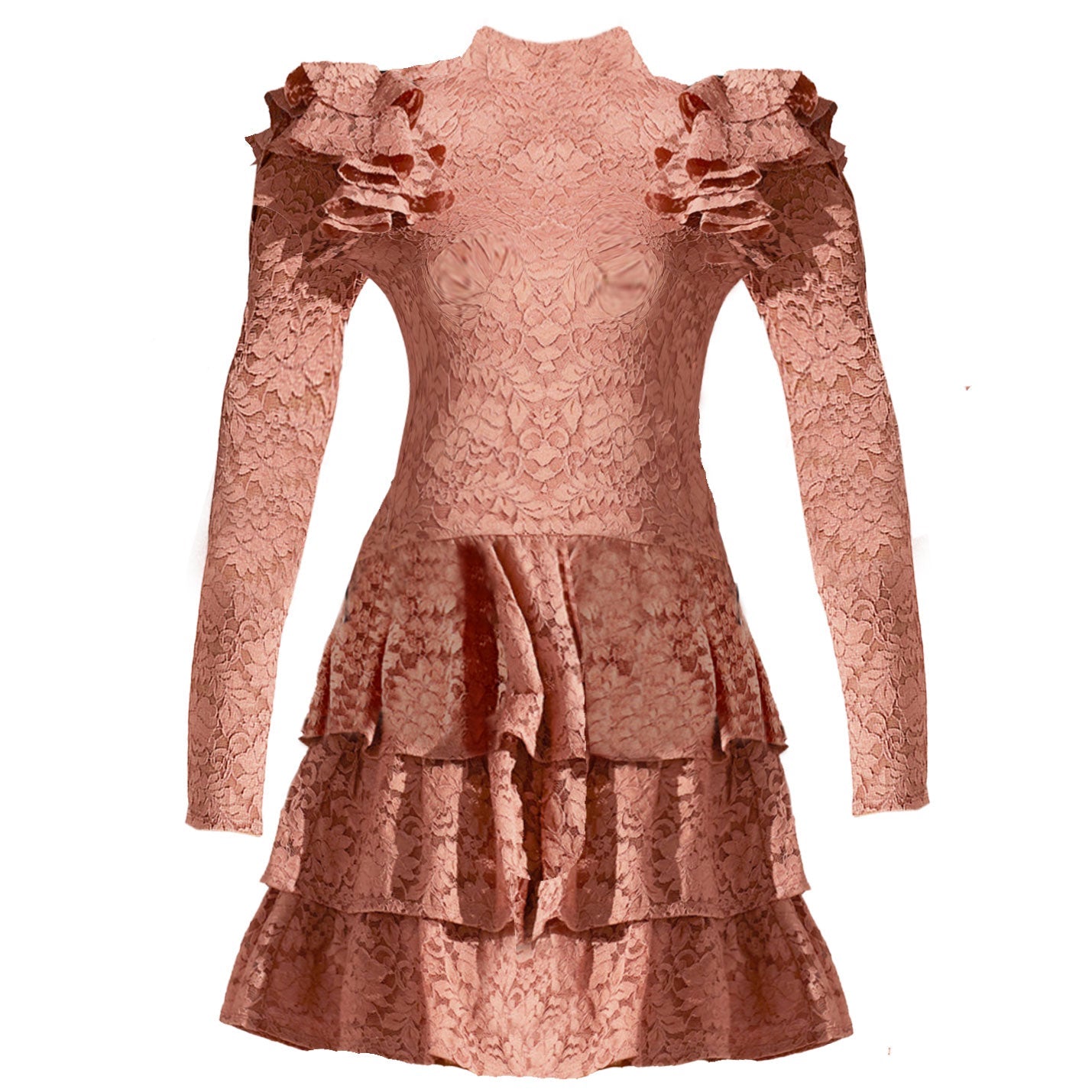

Caroline Constas Women Emily Stretch Lace Многослойное Корковое Мини-Платье, розовый