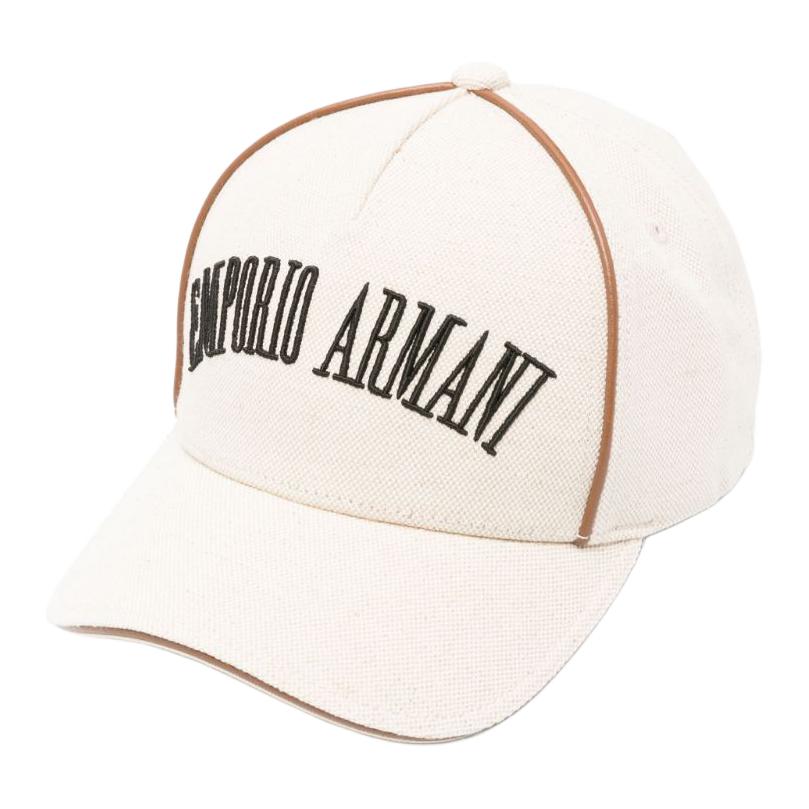 

Кепка из холста с вышитым логотипом EMPORIO ARMANI, бежевый