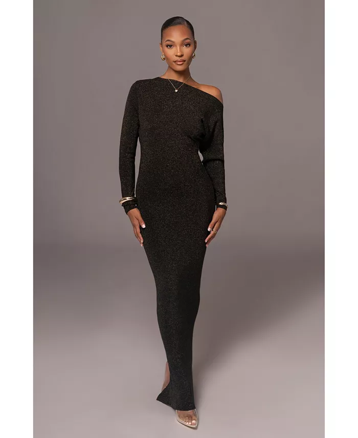 

Женское ночное платье Shimmers асимметричного макси-кроя JLUXLABEL, черный