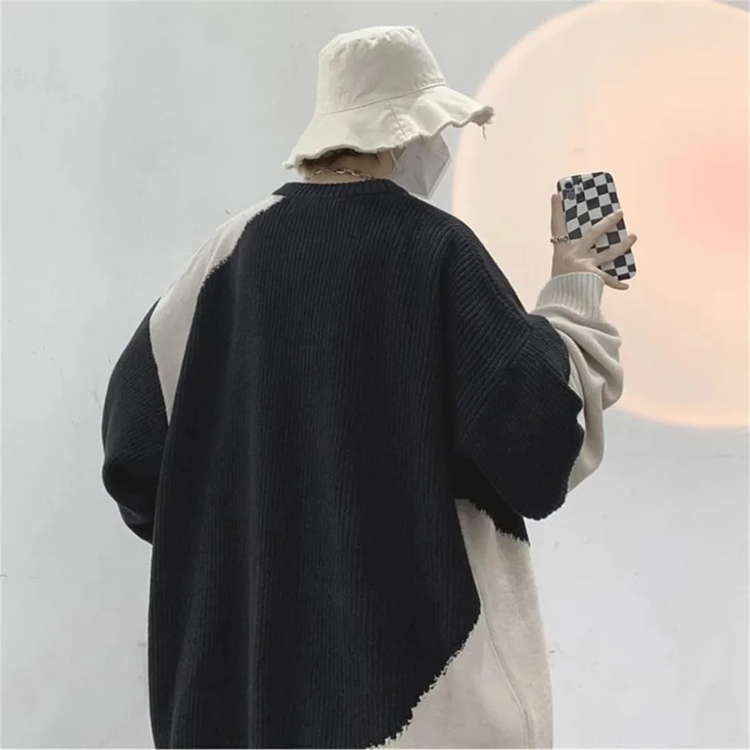 Мужской свитер Casual Loose Warm Panelled зимний вязаный — фото 3