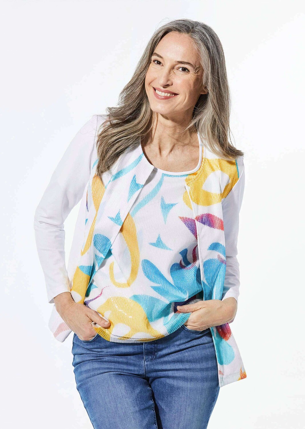 

Кардиган GOLDNER Jerseyjacke, белый